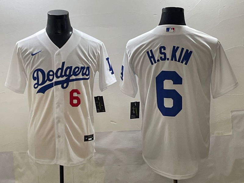 Men 2025 Los Angeles Dodgers #6 H.S.Kim White Game Nike MLB Jersey style 4